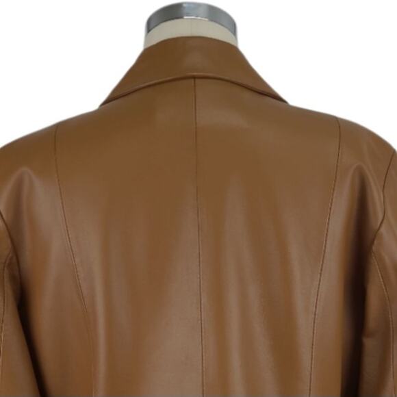 Monterey Bay Brown Genuine Leather Single Breasted Blazer Size 10T Tailored EUC - Picture 6 of 12